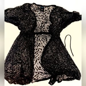 Short Black Lace Robe